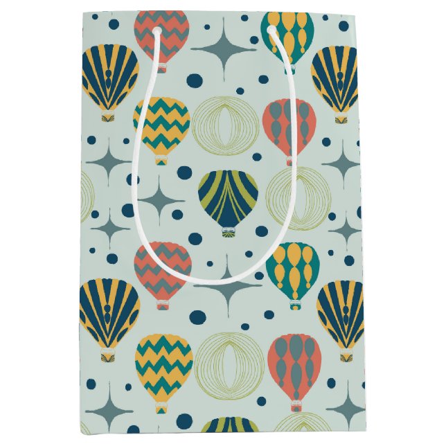 Adventure Awaits Hot Air Balloon Blue Medium Gift Bag (Front)