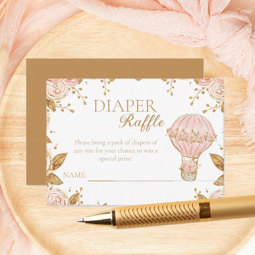 Adventure Awaits Hot Air Balloon Diaper Raffle Enclosure Card