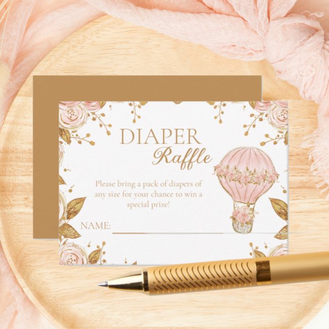 Adventure Awaits Hot Air Balloon Diaper Raffle Enclosure Card (Creator Uploaded)