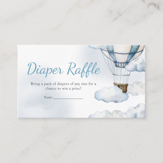 Adventure Awaits Hot Air Balloon Diaper Raffle Enclosure Card (Front)