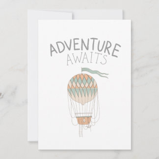 Adventure Awaits Hot Air Balloon Holiday Card