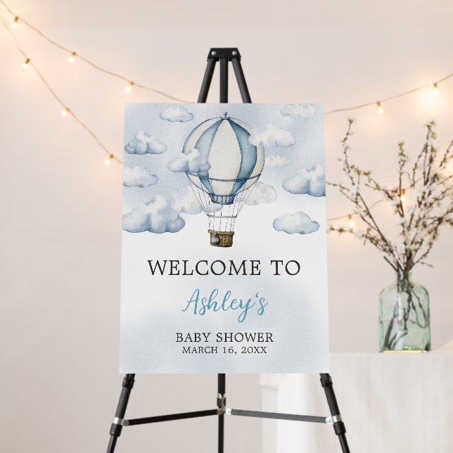 Adventure Awaits Hot Air Balloon Welcome Sign (In Situ (Stand))
