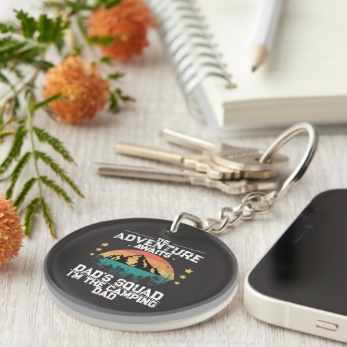 Adventure Awaits Im the Camping Dad DAD SQUAD Keychain