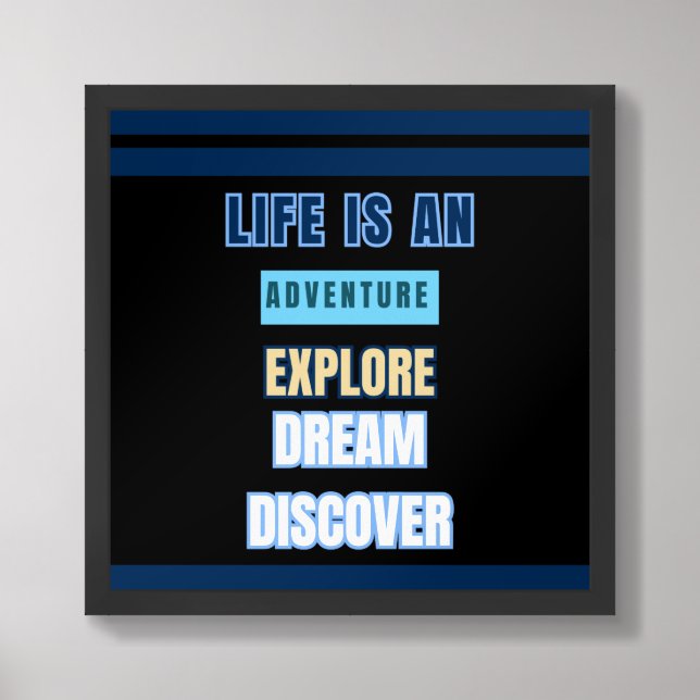 Adventure Awaits - Inspirational Quote Poster (Framed Front)