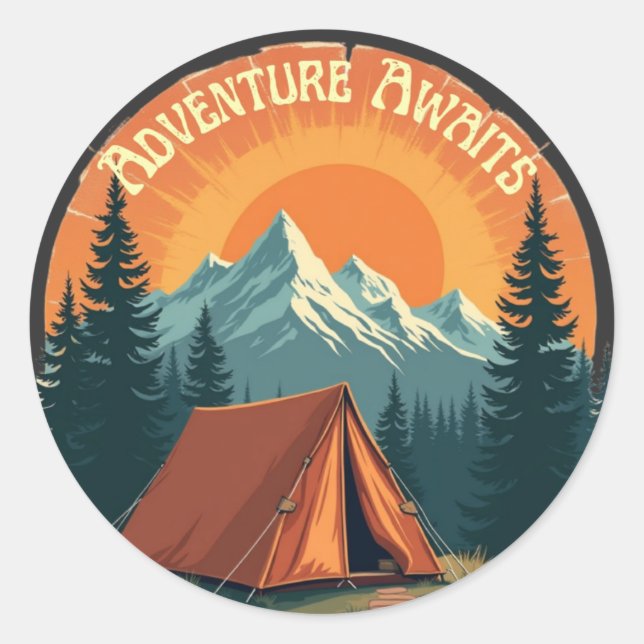 Adventure Awaits - Into the Wild Classic Round Sticker (Front)