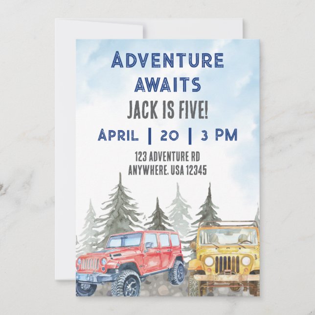 Adventure Awaits Invitation (Front)