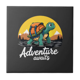 Adventure Awaits is Hiking Adventures is Outdoor A Ceramic Tile
