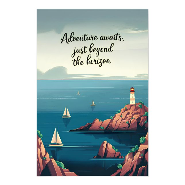 Adventure awaits, just beyond the horizon photo print (Front)