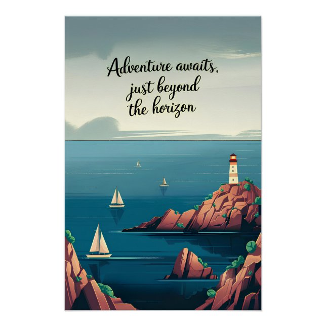 Adventure awaits, just beyond the horizon poster (Front)