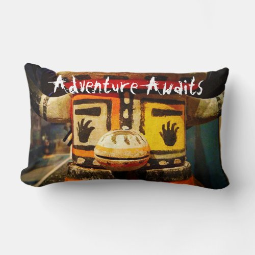 Adventure Awaits Kachina Doll Photo Cute Bold Lumbar Pillow