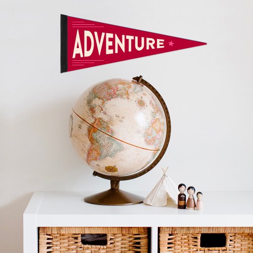 Adventure Awaits Kids Nursery Wall Decoration  Pennant Flag