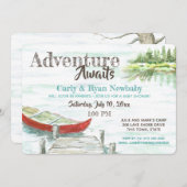 Adventure Awaits Lake and Canoe Baby Shower Invitation (Front/Back)