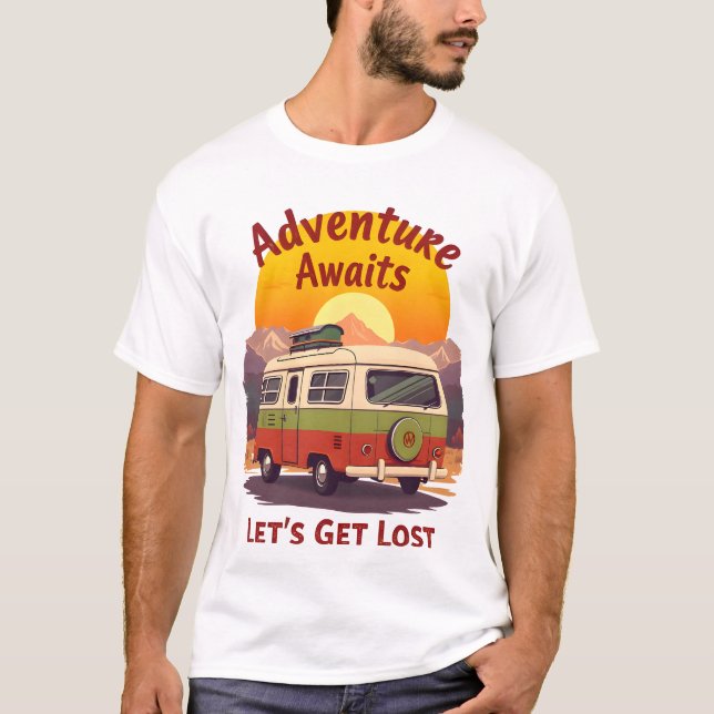 Adventure Awaits - Let’s Get Lost Van Life T-Shirt (Front)