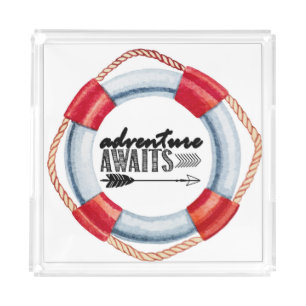 Adventure Awaits Life Ring Acrylic Tray