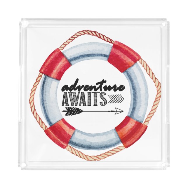 Adventure Awaits Life Ring Acrylic Tray (Front)