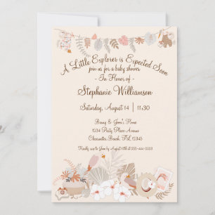Adventure Awaits Little Explorer Boy Boho Shower Invitation