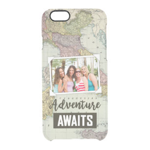 Adventure Awaits Map Upload Your Own Photo Clear iPhone 6/6S Case