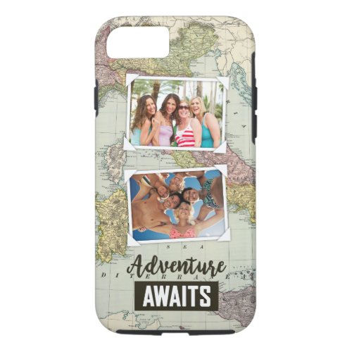 Adventure Awaits Map  Upload Your Own Photos iPhone 87 Case