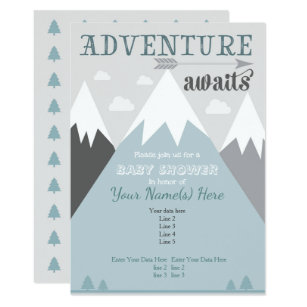 mountain themed baby shower invitations