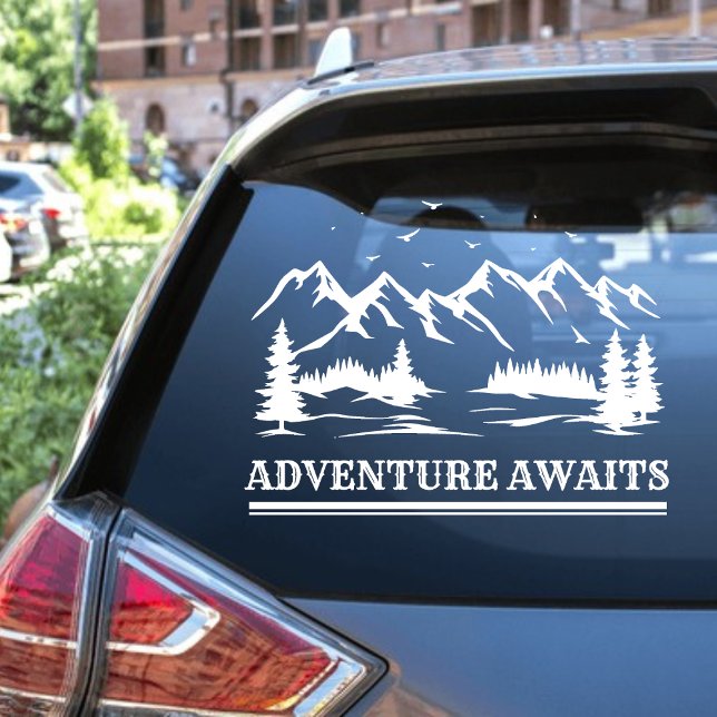 Adventure Awaits Mountain Camper Hiker Car Decal (Creator Uploaded)