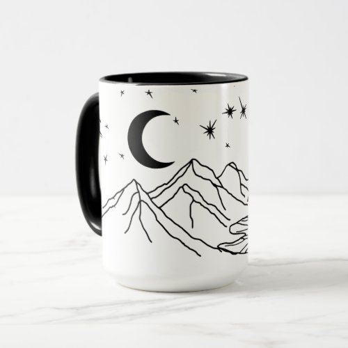 Adventure Awaits Mountain Lake Stars Mug