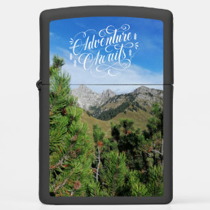 Adventure awaits mountain landscape zippo lighter