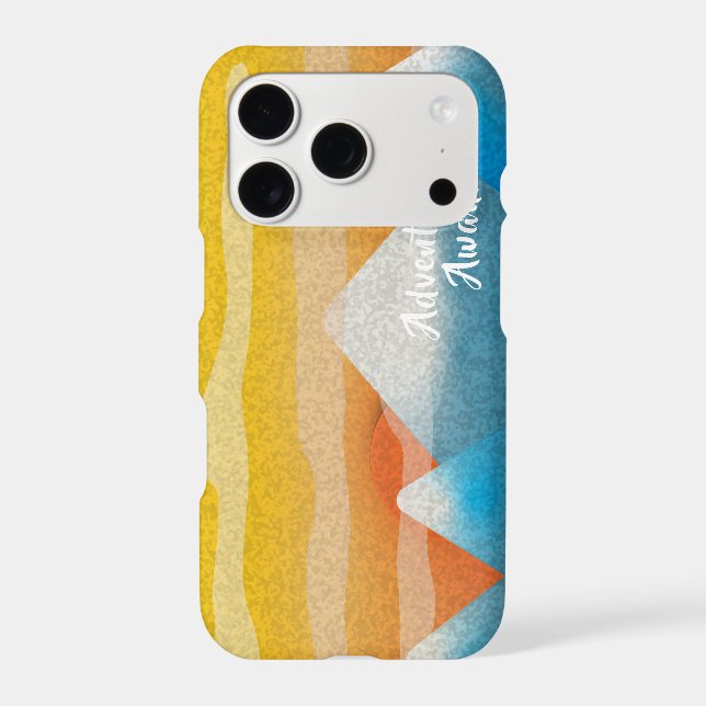 Adventure Awaits Mountain Sunset Iphone Case (Back)