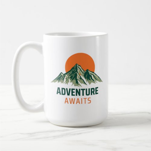 Adventure Awaits Mountain Sunset Mug