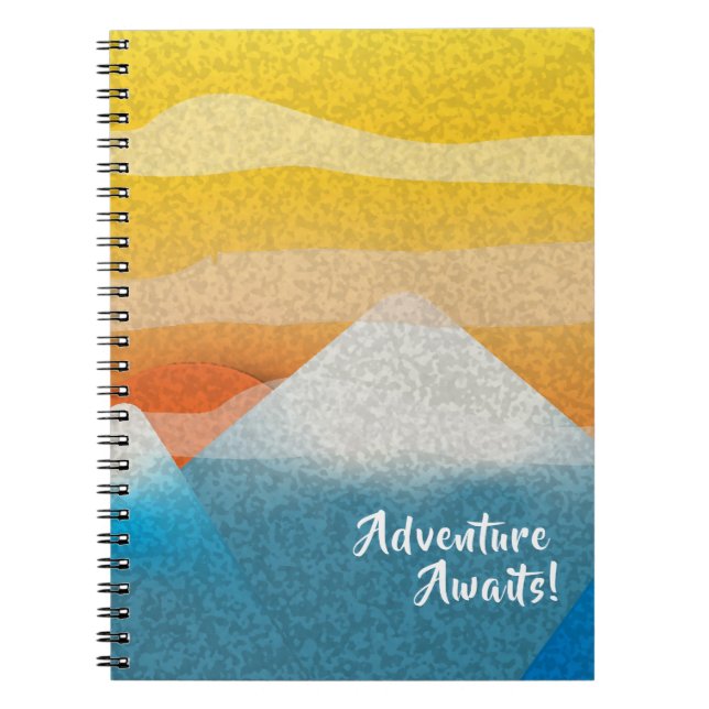 Adventure Awaits Mountain Sunset Notebook (Front)