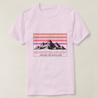Adventure Awaits Mountain Sunset T-Shirt