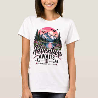 Adventure Awaits Mountain Sunset T-Shirt | Outdoor