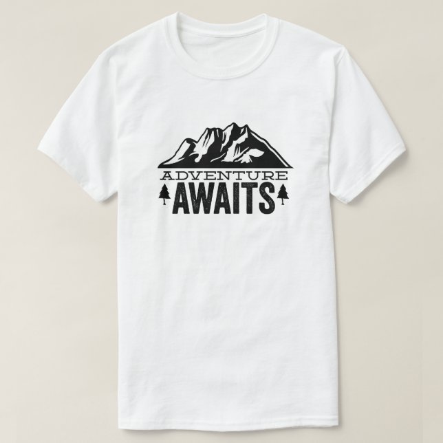 Adventure Awaits Mountain T-Shirt (Design Front)