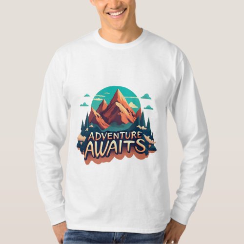 Adventure Awaits Mountain T_Shirt for Explorers