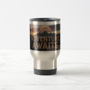 Adventure Awaits Mountain Travel Tumbler – Rugged  Mug