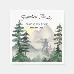 Adventure Awaits! Mountains & Forest Thank You Napkins