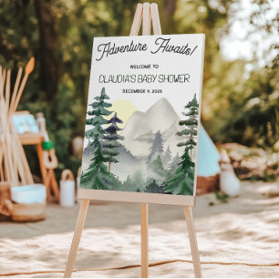 Adventure Awaits! Mountains & Forest Welcome Foam Board
