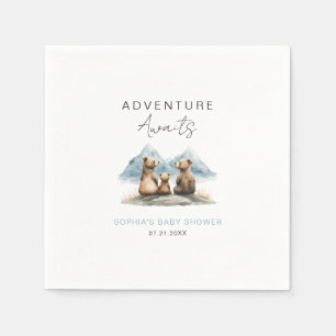 Adventure Awaits Mountains Safari Baby Shower  Napkins