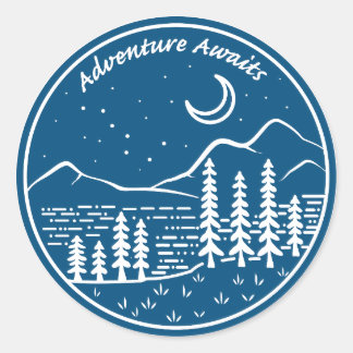 Adventure Awaits Mountains Sticker