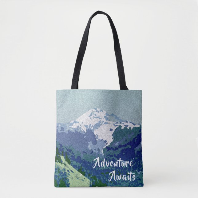 Adventure Awaits Mt. Hood Tote Bag (Front)
