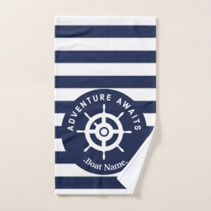 Adventure Awaits. Name Your Boat. Bath Towel Set
