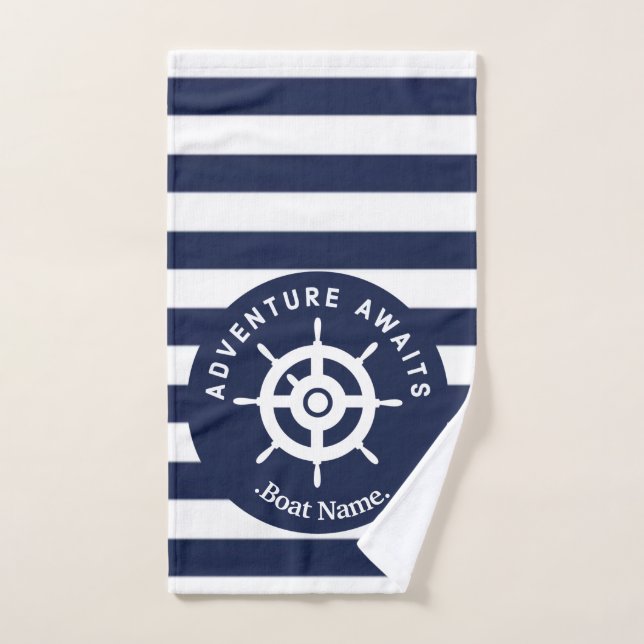 Adventure Awaits. Name Your Boat.  Bath Towel Set (Hand Towel)