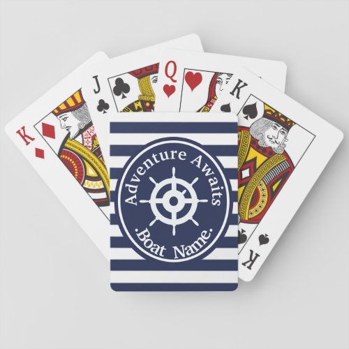 Adventure Awaits Name Your Boat   Playing Cards