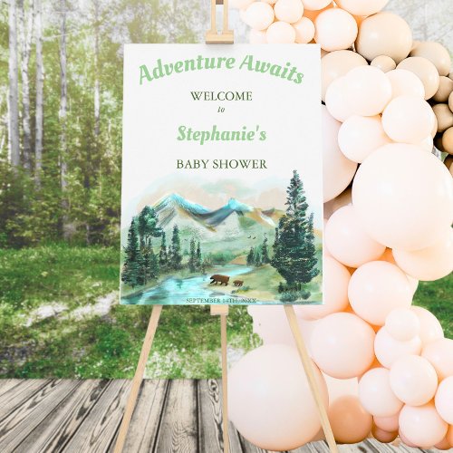 Adventure Awaits National Park Baby Shower Welcome Poster