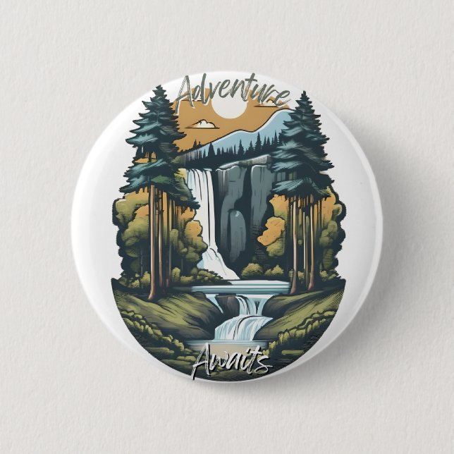 Adventure Awaits - Nature Button (Front)