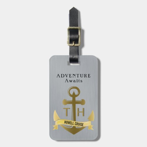 Adventure Awaits Nautical Anchor Cruise Vacation Luggage Tag