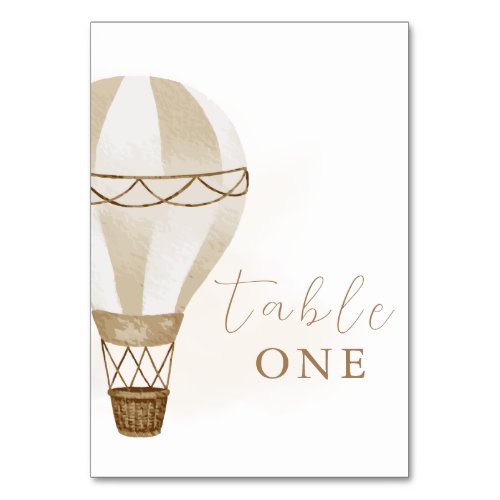 Adventure Awaits Neutral Baby Shower  Table Number