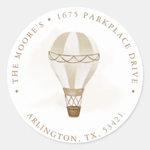 Adventure Awaits Neutral Return Address Classic Round Sticker