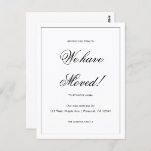Adventure Awaits New Address Moving Announcement Postcard