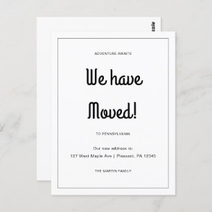 Adventure Awaits New Address Moving Announcement Postcard