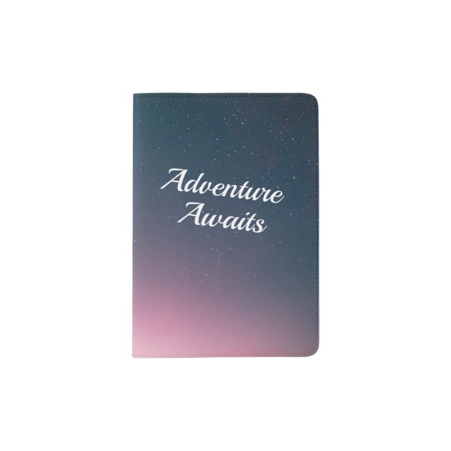Adventure Awaits - Nigth sky Passport Holder (Front)